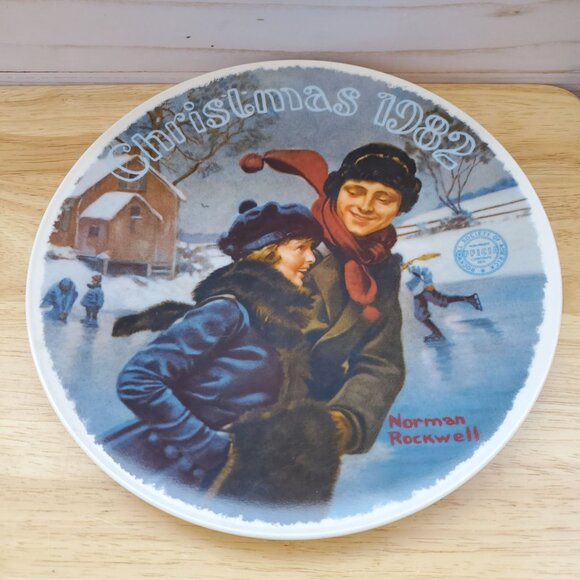 VTG Norman Rockwell Christmas Courtship 1982 Collectors Plate Limited Edition - Picture 1 of 5